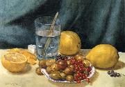 Hirst, Claude Raguet Still Life with Lemons,Red Currants,and Gooseberries USA oil painting reproduction